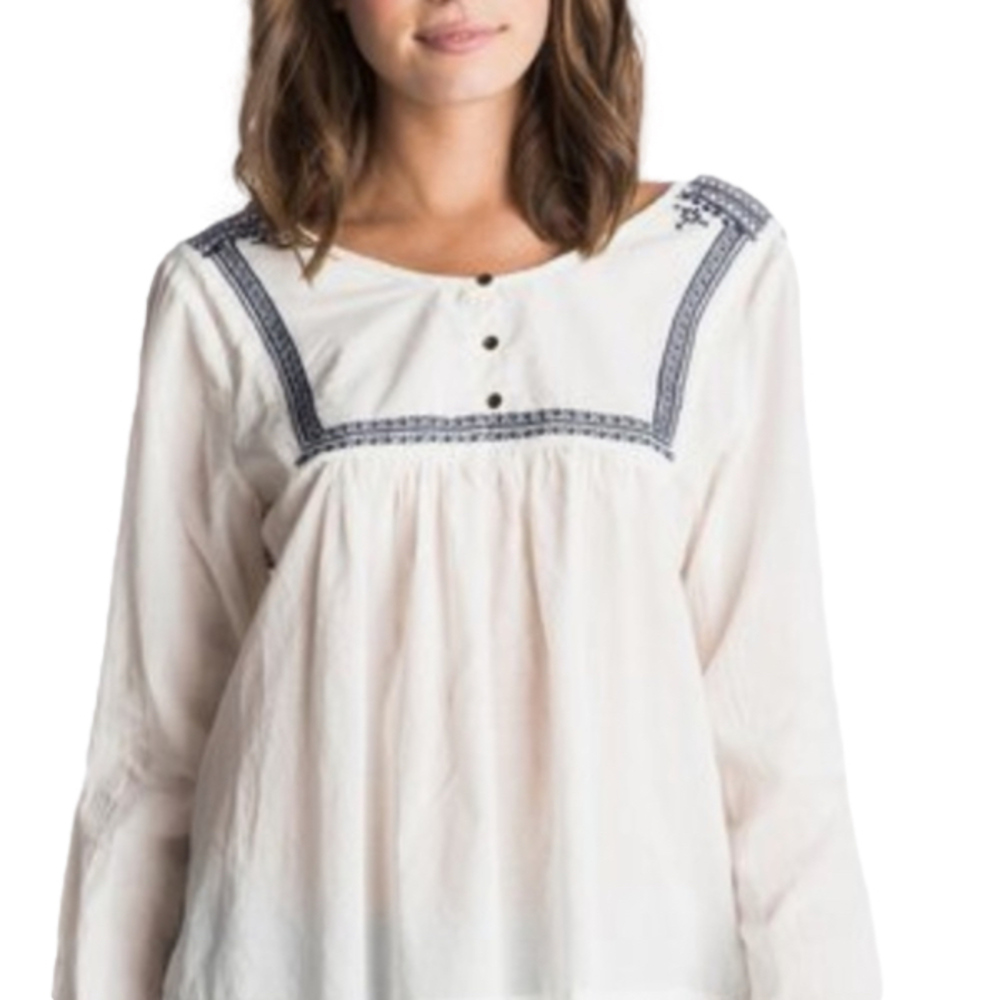 𝅺ROXY WESTWOOD LONG SLEEVE PEASANT TOP - Size Small